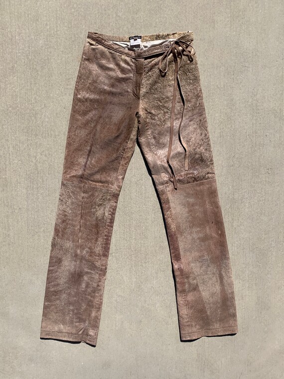 Vintage Ann Demeulemeester Leather and Suede Pant… - image 3