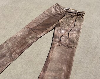 Vintage Ann Demeulemeester Leather and Suede Pants Sz 38