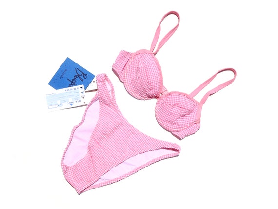 Vintage 90s Deadstock Pink Gingham Bikini