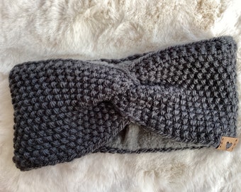 Handgestricktes Stirnband Damen mit Fleece