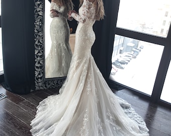 Lace Mermaid Wedding Dress Etsy