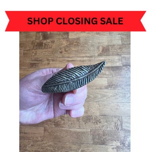 Leaf Knobs, CLOSING SALE , Brass Leaf Knobs, Feather Knob, Leaf Drawer Pulls, screw in/no bolt to cut, botanical design