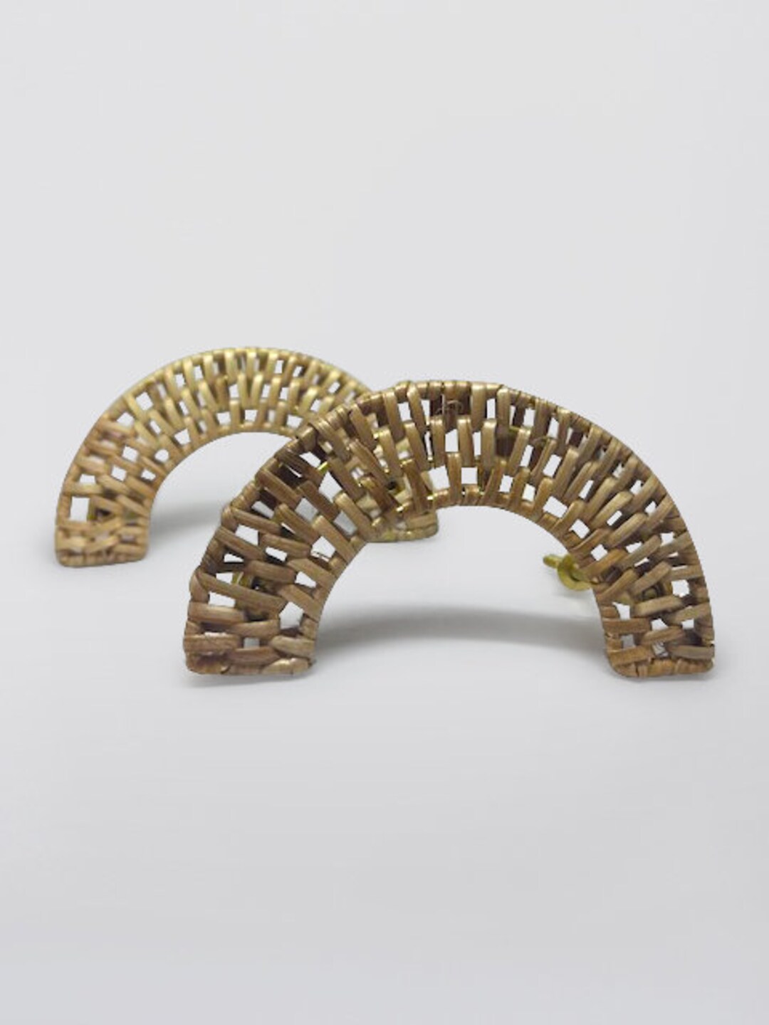 Rattan Semi Circle Drawer Pull Rattan Half Moon Pull Nature Etsy