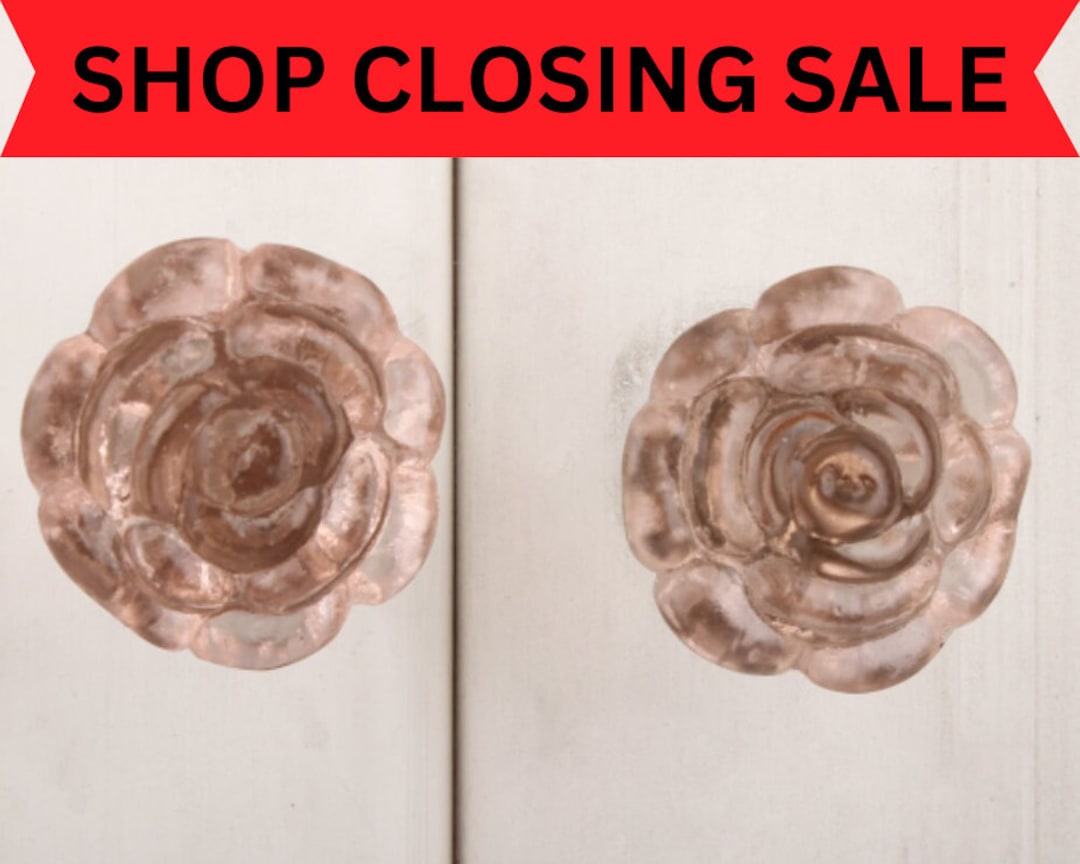 Rose Cut Glass Knobs Blush Pink Knobs Pink Glass Knob Pink Etsy