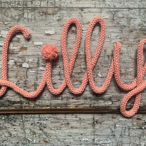 Personalised Name Sign Knitted Wire Name Knitted Wire Word Etsy UK
