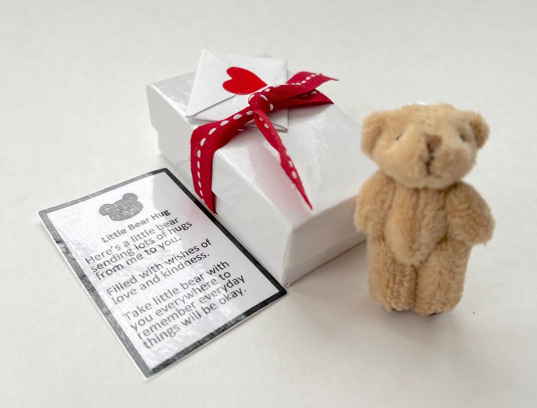 A Bear Hug in Box Pocket Bear Mini Bear Hug Gift Greeting Card Love