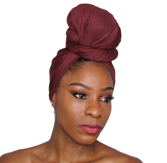 Burgundy head wrap sales