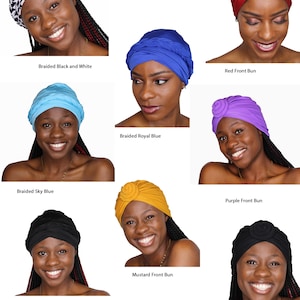Pre-Tied Turban Headwrap Chemo Sombrero Multi Color Trenzado Protector Peinado Hairwrap
