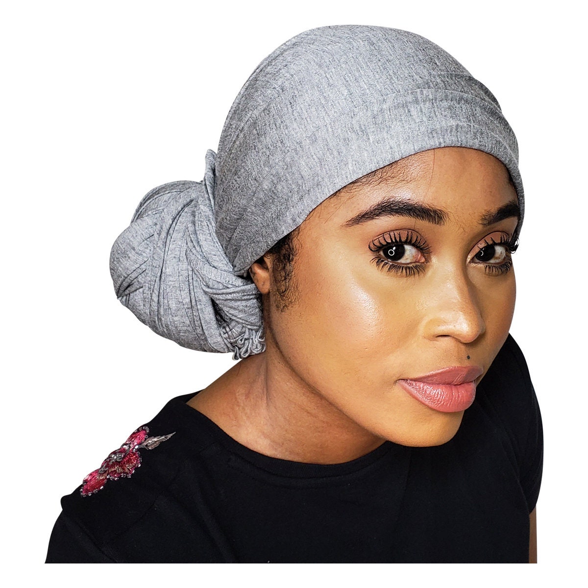 Turbante para la cabeza, para mujer - Pañuelo para pelo estilo africano de  jersey elástico, largo, suave y transpirable, turbante urbano