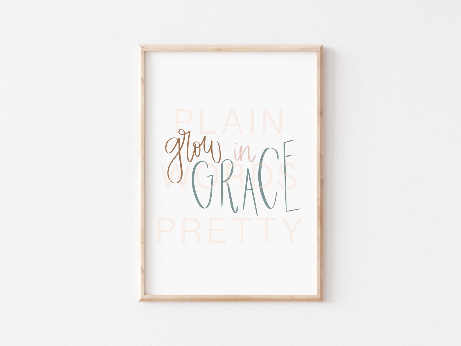 Grow in Grace wall art Grow in grace printable rainbow wall Etsy