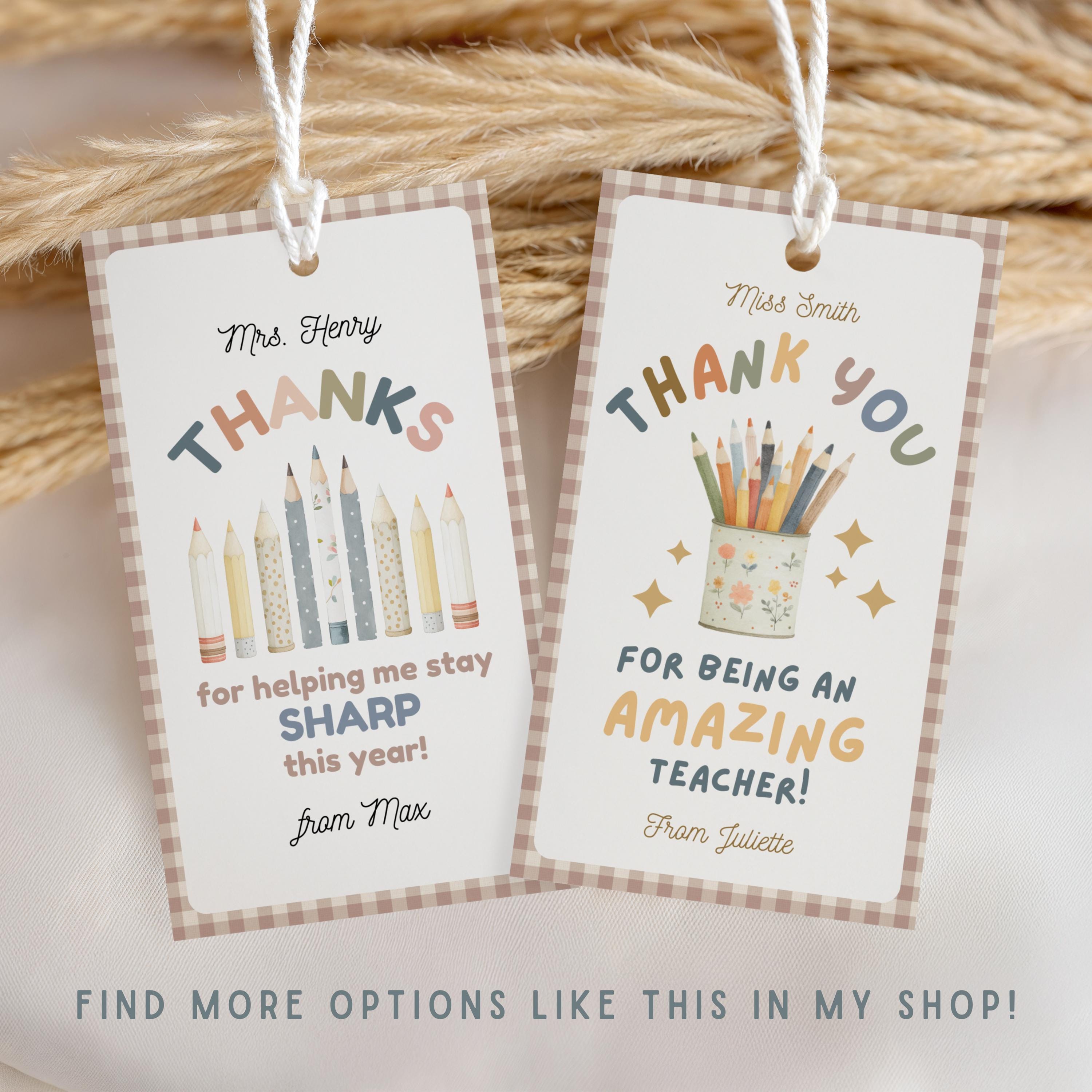 Editable Teacher Gift Tags Template | Printable Teacher Appreciation ...