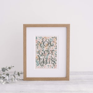 You Got This wall art, you got this print, digital download, you got this art print, cute wall art, floral digital download