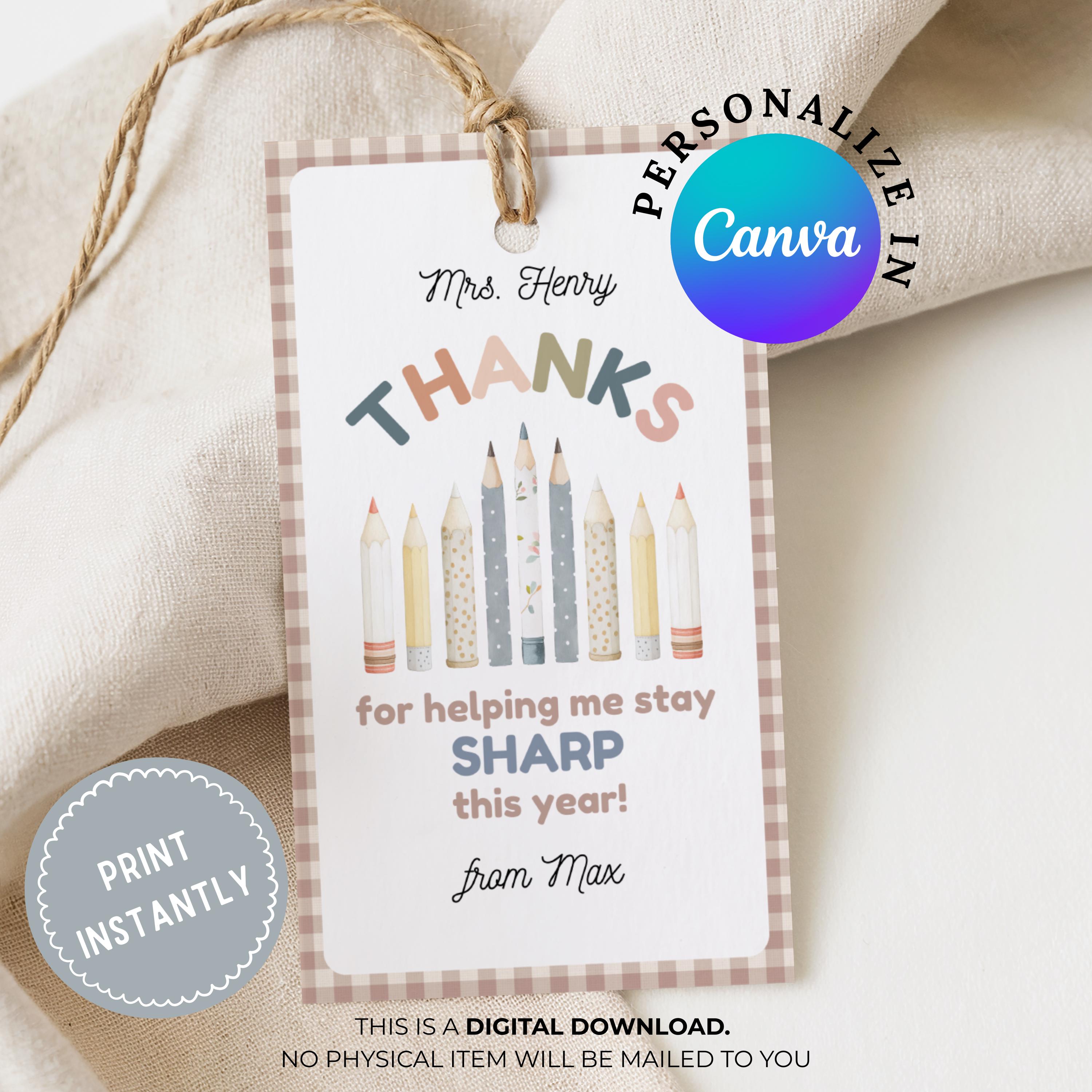 Editable Teacher Gift Tags Template | Printable Teacher Appreciation ...