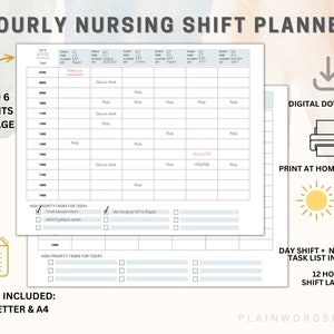 Nurse Digital Planner, nurse shift planner, nurse planner, nurse shift task list, nursing planner, nurse to do list, printable SBAR