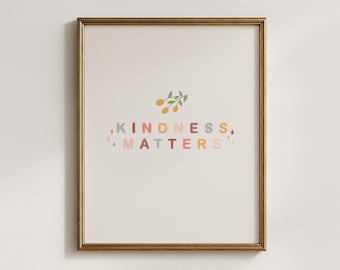 Kindness Matters Lemon Print, Colorful Nursery Art, Kindness Print, Playroom Nursery Decor (Digital Download)