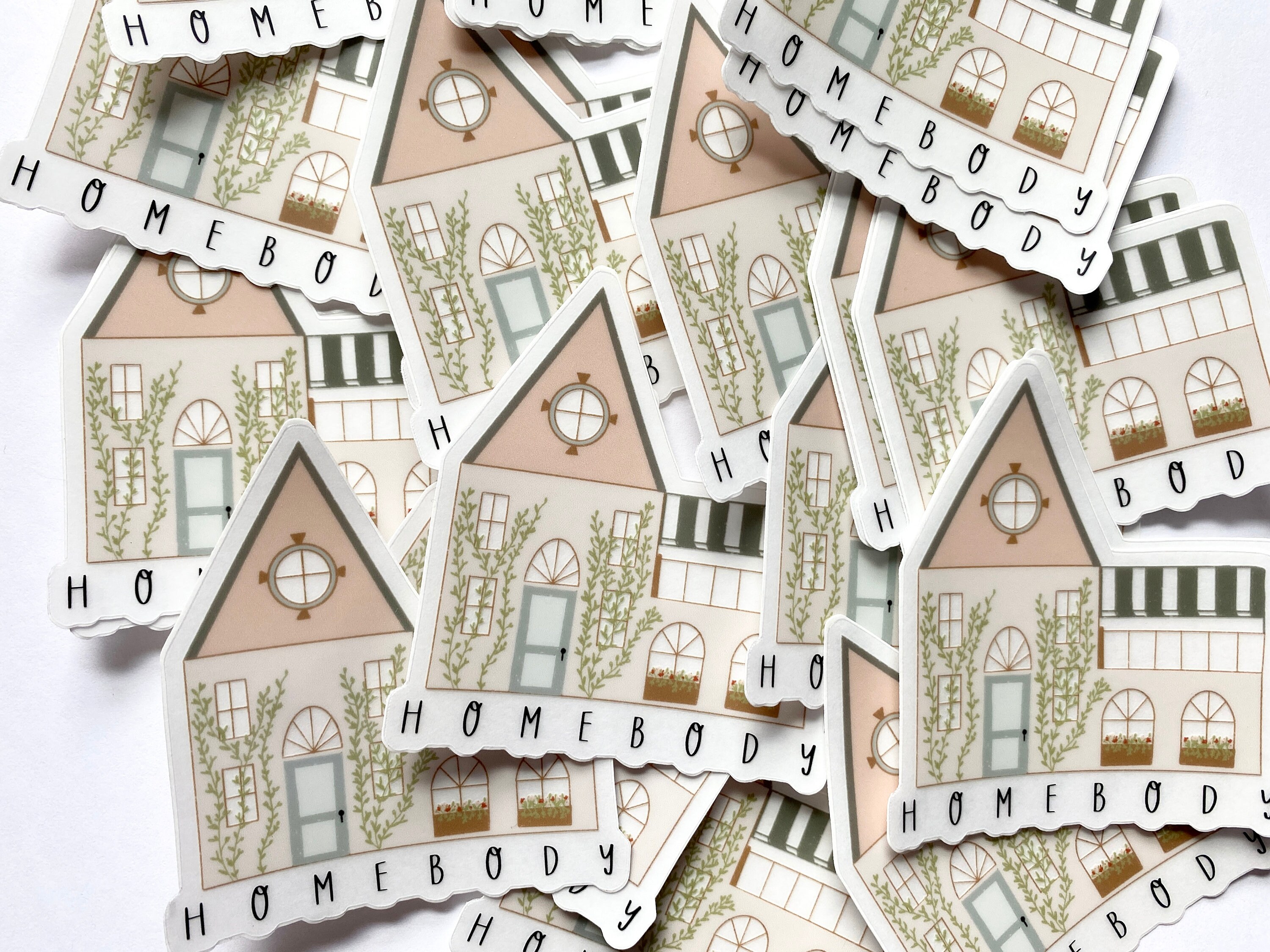 Homebody Sticker Cute House Sticker Floral House Sticker | Etsy