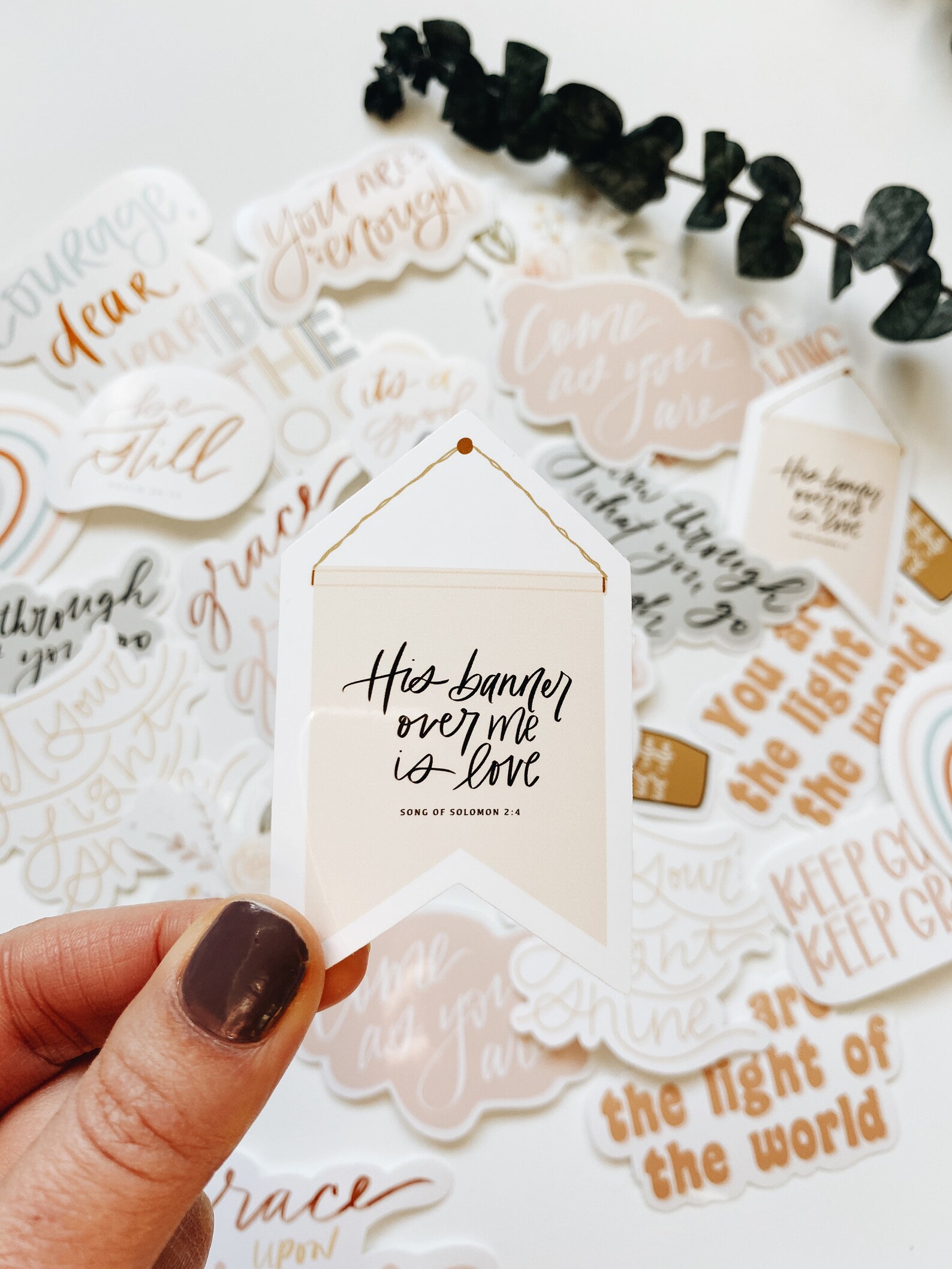 His Banner Over Me is Love Vinyl Sticker Faith Sticker - Etsy