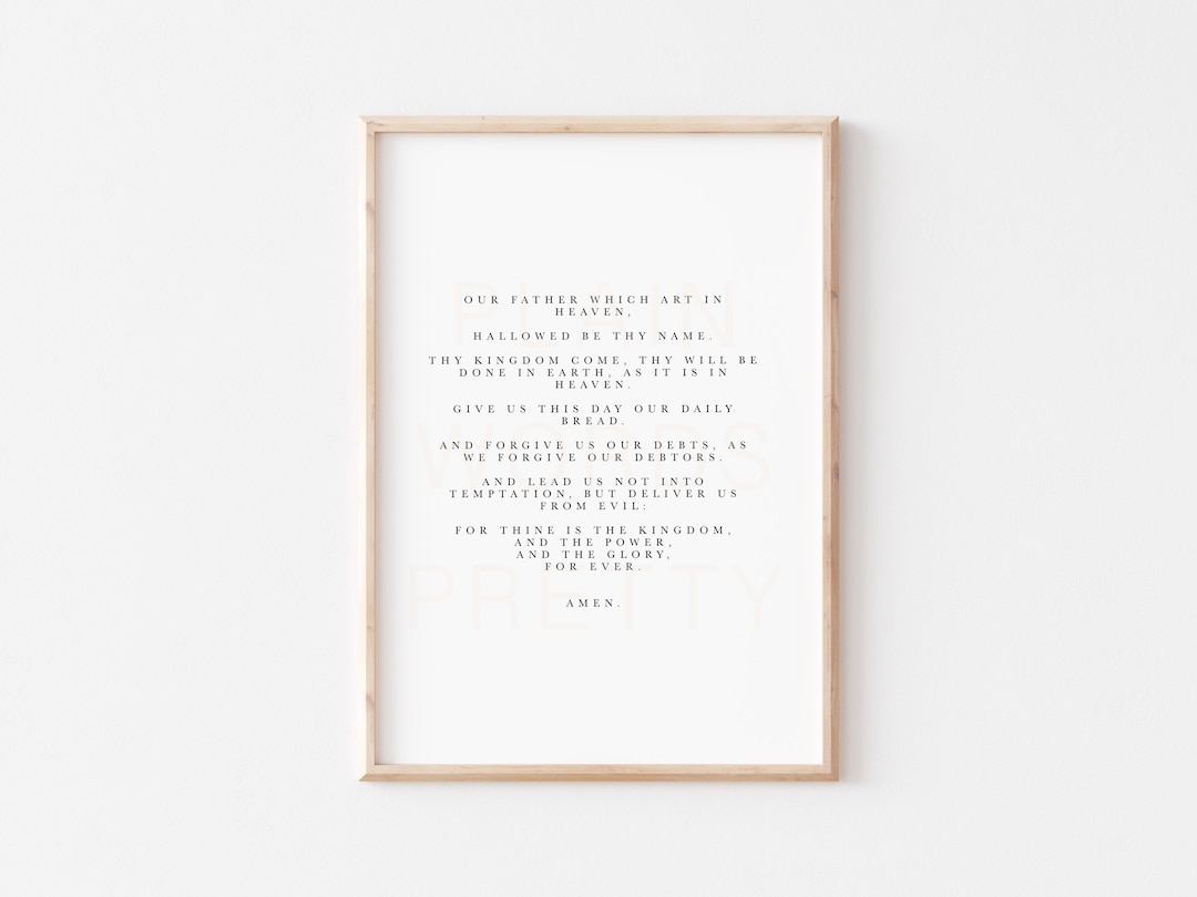 The Lords Prayer Sign KJV Wall Art Lords Prayer Sign Lords Etsy