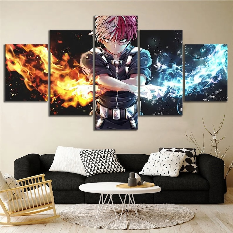 Anime Manga MHA Inspired 5 Piece Canvas Wall Art My Boku No | Etsy