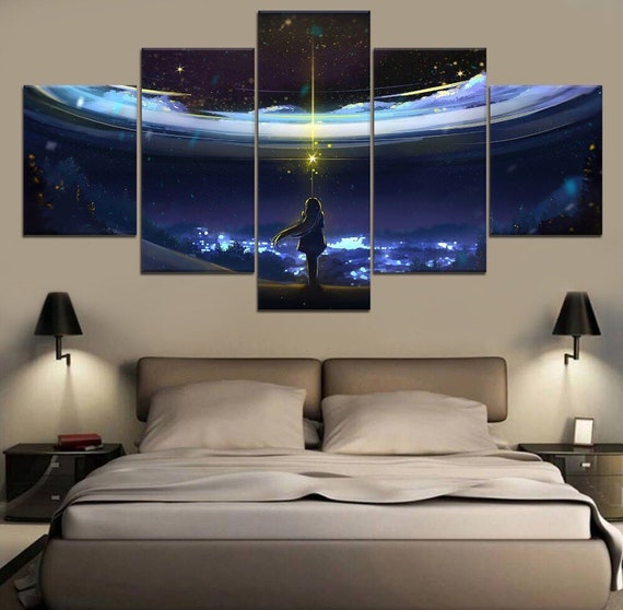 Sword Art Online Sao Asuna Konno Yuuki Kirito Sinon 5 Piece Manga Anime Inspired Canvas Home Decor Wall Art Print Panel Poster Wall Hanging