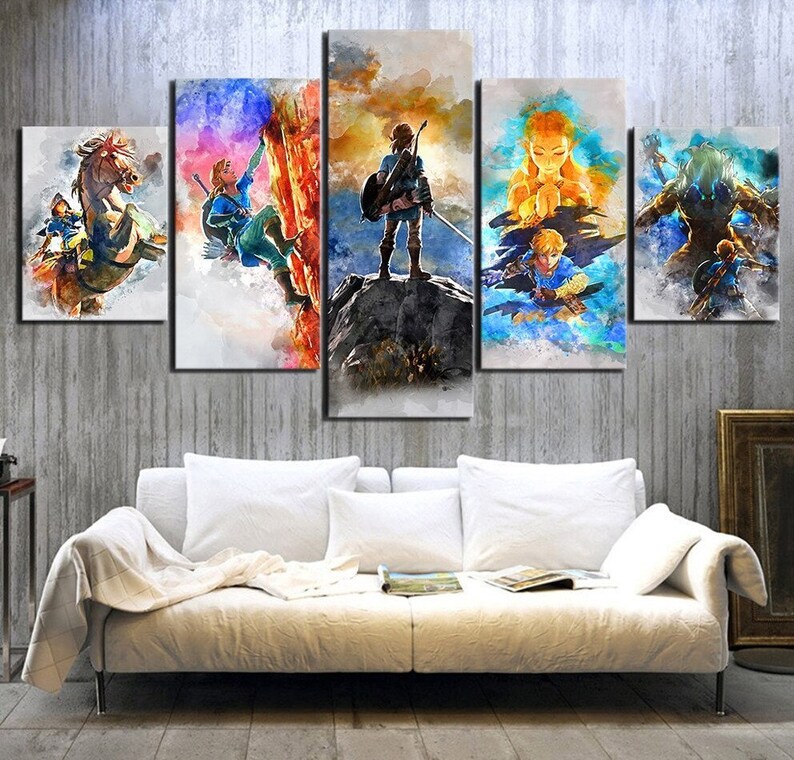 Legend of Zelda Canvas Wall Art Princess Zelda 5 Piece | Etsy