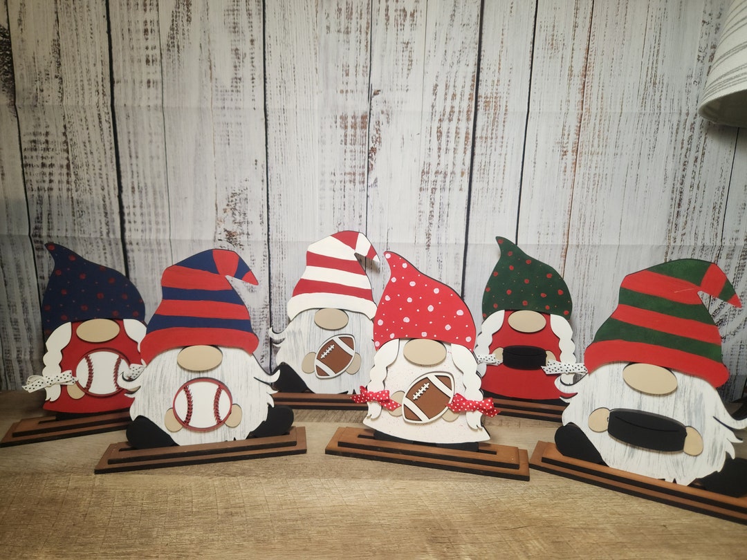 Sports Gnome Shelf Sitter Gnome Wood Gnome School Spirit Gnome