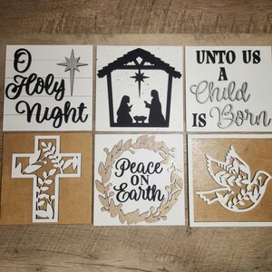 Religious Ladder Tiles | Christmas ladder tiles | Holiday Ladder Tiles | Farmhouse Tiles | Ladder Tiles | Seasonal Interchangeable Tiles