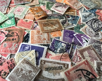 Mix of 40 vintage postage stamps; perfect for collecting, crafting, scrapbooking, collage art, penpalling