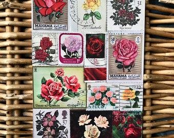 Cartes postales roses avec timbre ; parfait pour poster ou exposer