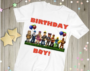 Roblox Shirt Roblox Birthday Boy T Shirt Birthday Boy Roblox Theme Tops Shirts T Shirts - roblox birthday shirt roblox boy birthday shirt