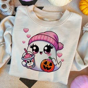 Halloween png, Cute Ghost png, Coffee png, Bougie png, Bougie Ghost, Pumpkin Sublimation Design, Sticker png, Mug png, dtf, png Download