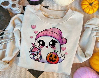 Halloween png, Cute Ghost png, Coffee png, Bougie png, Bougie Ghost, Pumpkin Sublimation Design, Sticker png, Mug png, dtf, png Download