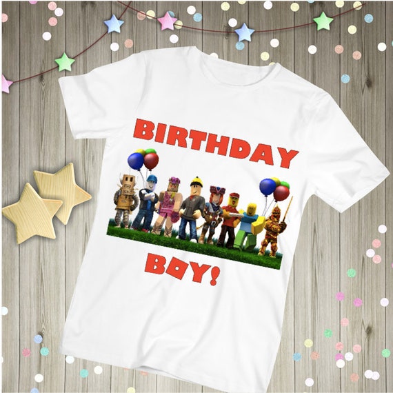 Roblox Birthday Shirt Iron On Transfer Etsy - personalize roblox birthday shirt