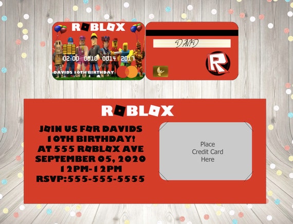 Roblox Credit Card Invites Pvc Credit Card Invitation Etsy - buy cheap robux with credit card