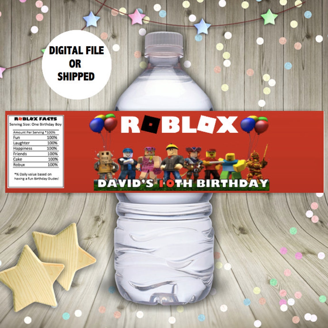 Roblox Water Bottle labels Etsy
