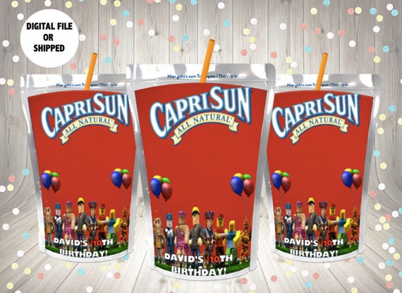 Roblox Caprisun Labels Etsy - this roblox capri sun label in a red and teal design is a perfect
