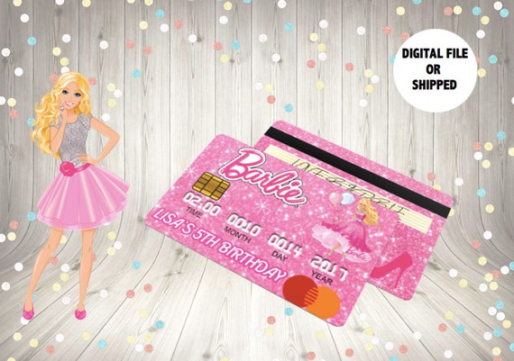 Barbie Credit Card Invite-pvc Credit Card Invitation | Etsy