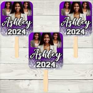GRADUATION FANS 2024 | Grad Favors, Graduation, Senior graduation, Printed Fans-ADD your pics, Custom party favors, party fans 8&#39;&#39; head fans
