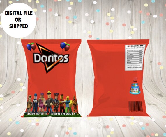 Roblox Chip Bag Labels Etsy - doritos in a bag t shirt roblox