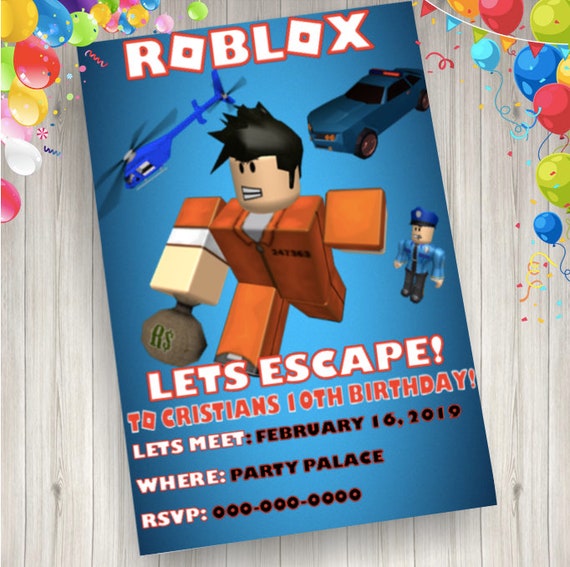 Roblox Invitation Etsy - digital roblox personalized poster roblox birthday poster etsy