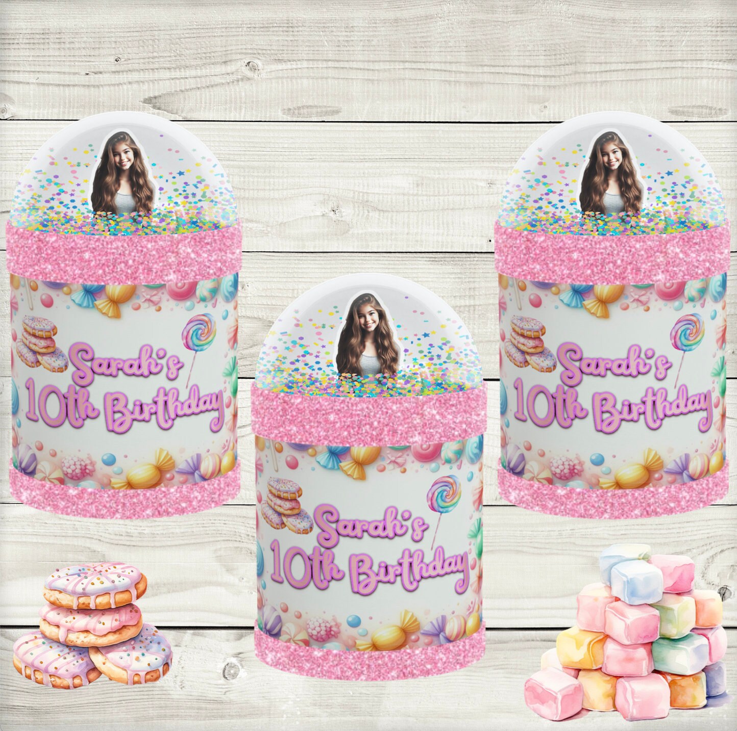 Personalized Candyland 3D Shaker Candyland Favors Candyland Chips Candyland birthday party favors Candyland table decor