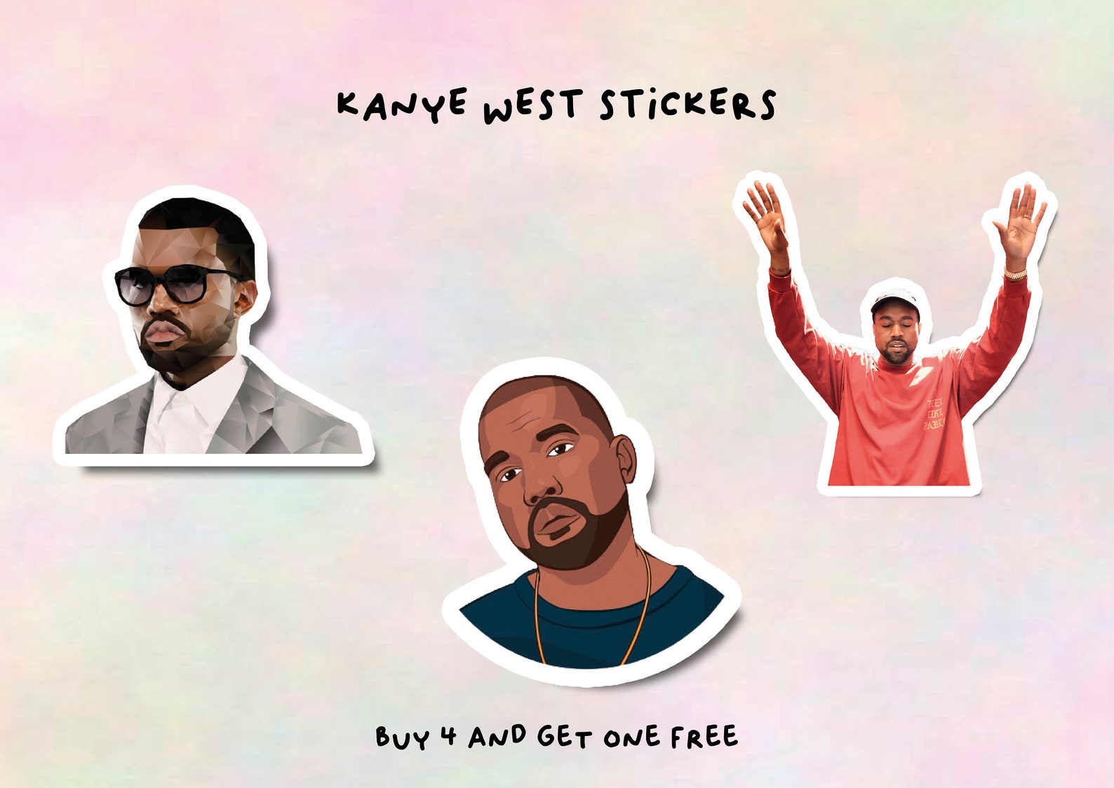 Kanye West stickers pack I feel like Pablo stickers Yeezy Etsy
