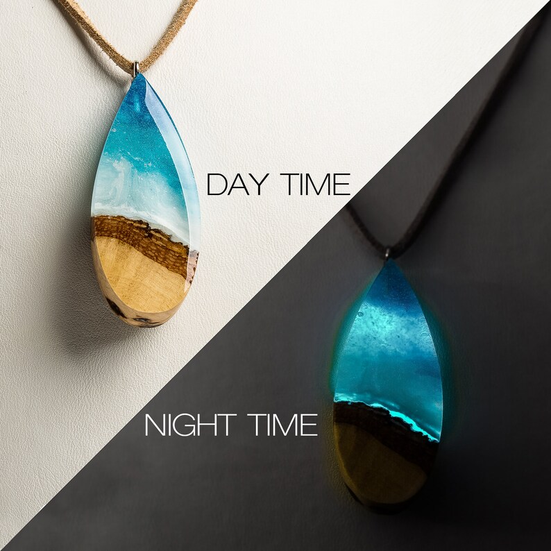 Beach Pendant Bioluminescent Jewelry Glow in Dark Ocean Etsy
