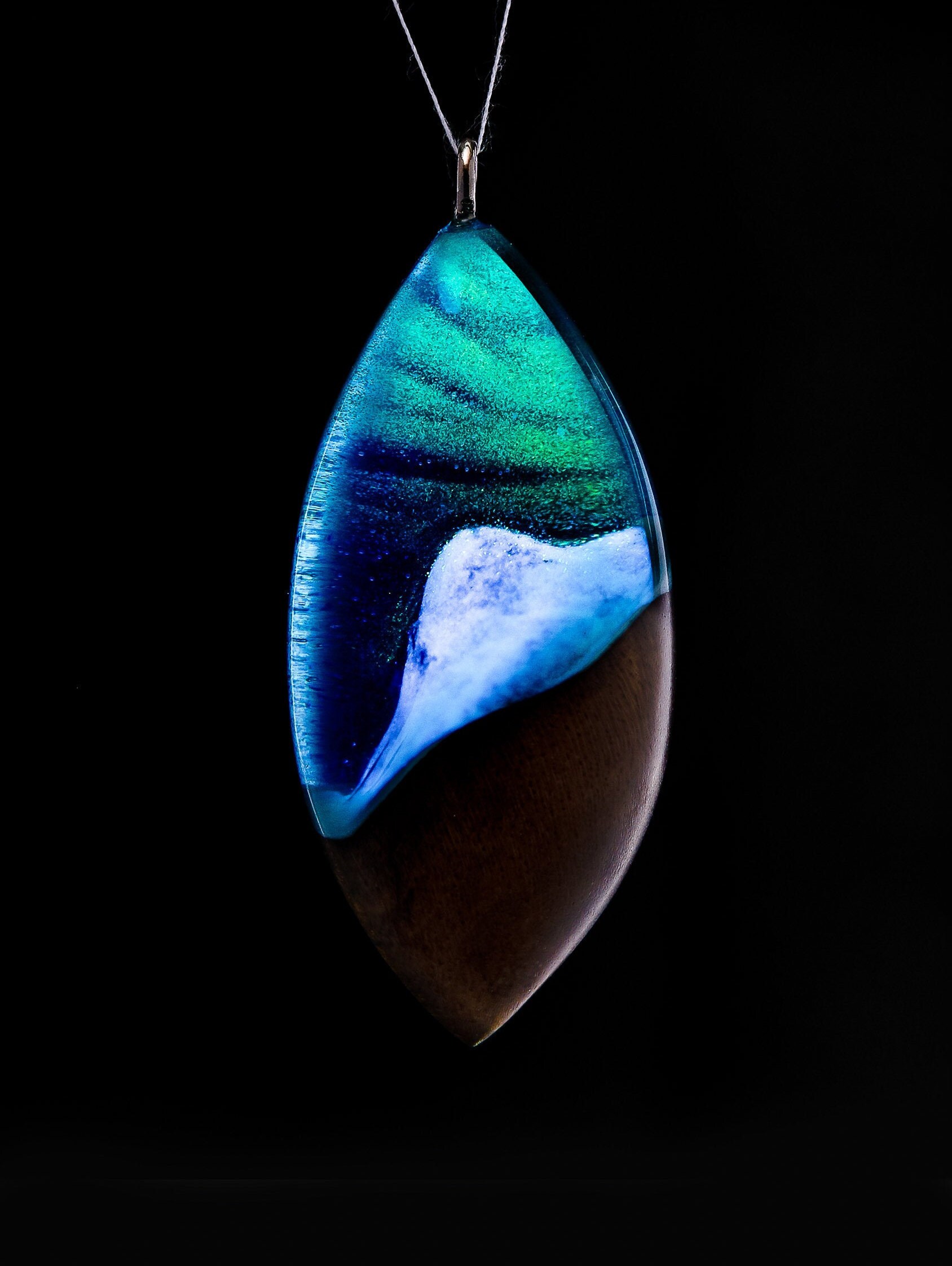 Northern Lights Gift Aurora Borealis Pendant Snowy Etsy