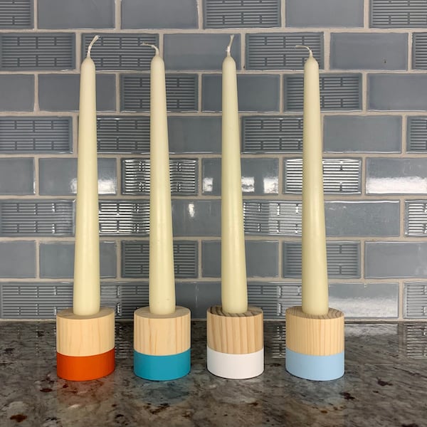 Wood Candle Holder Etsy