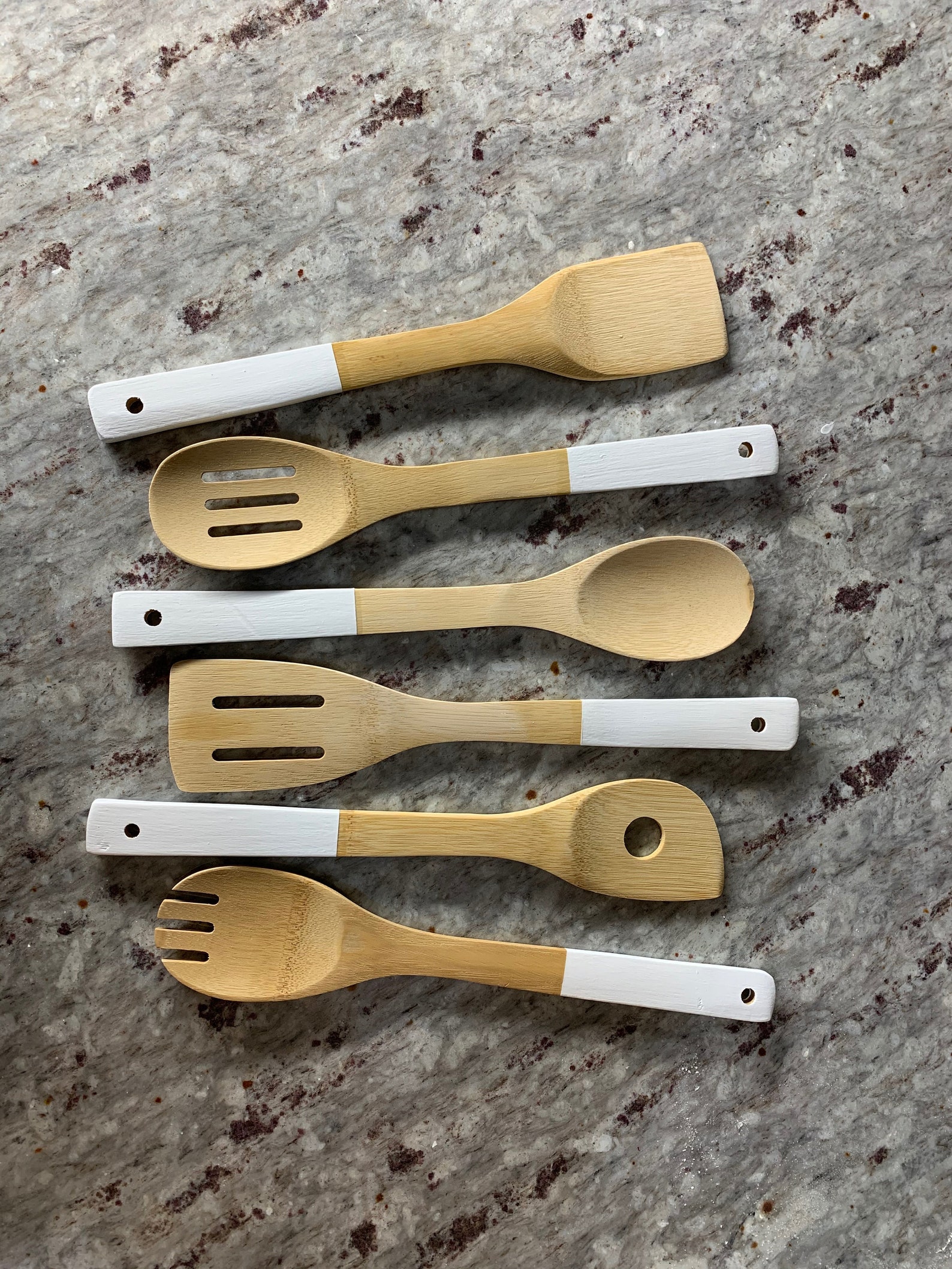 Colorful Wood Cooking Utensil Set Wood Kitchen Utensils Etsy