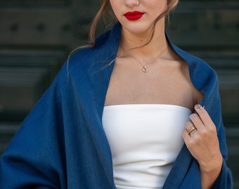 Wedding Shawl - Navy Blue | Bridal Shawl | Bridesmaid Shawl | Bridal Wrap | Wedding Bolero | Bridal Cape | Winter Wedding Shawl