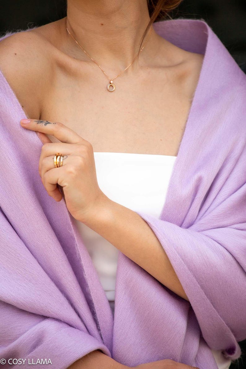 Alpaca Wedding Shawl (200x65cm) | 17 Colors Violet Pink