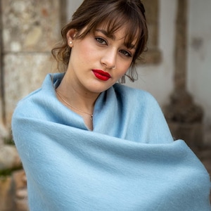 Alpaca Wedding Shawl (200x65cm) | 17 Colors Ice Blue