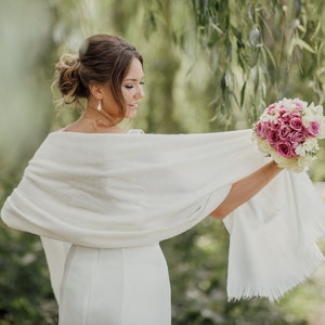 Ivory Alpaca wedding shawl